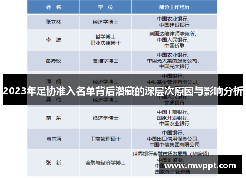 2023年足协准入名单背后潜藏的深层次原因与影响分析
